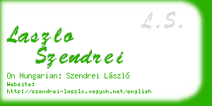 laszlo szendrei business card